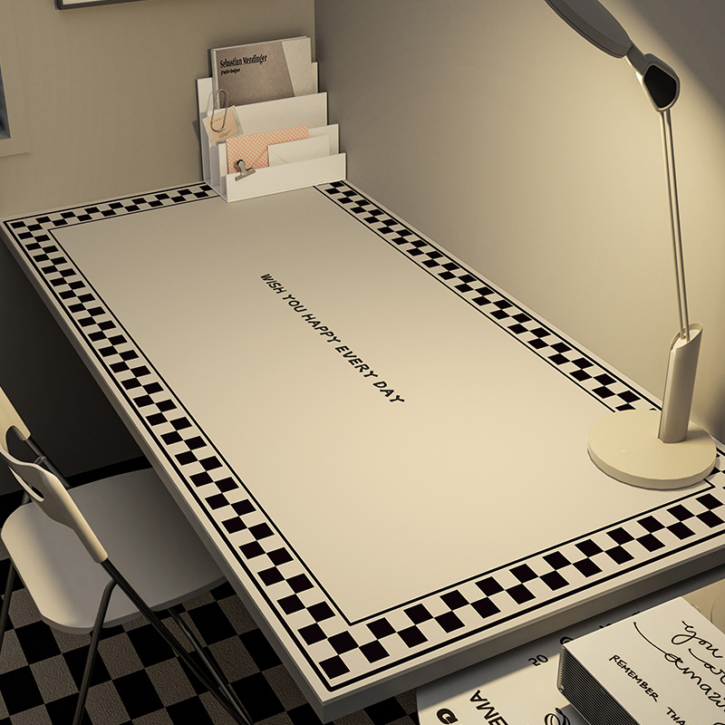 沃造黑白格子书桌垫硅胶办公桌垫