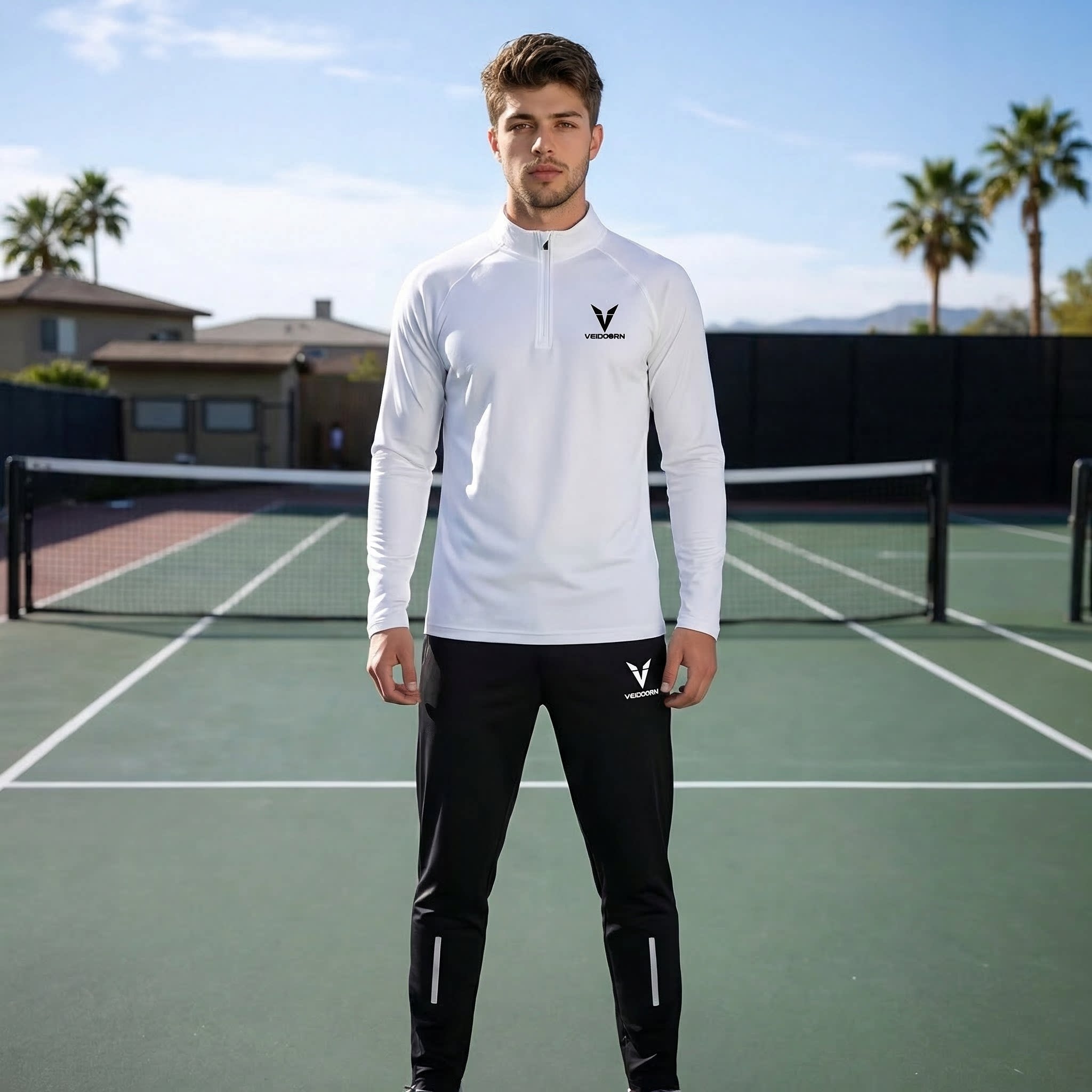 维动2026款套装运动裤立领长袖体育生骑行运动T恤跑步半拉链上衣