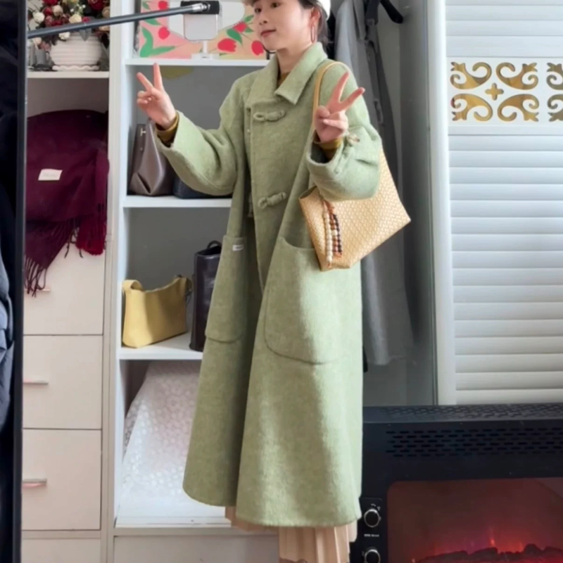 2025秋冬小个子轻熟风双面羊毛大衣女加厚韩系显瘦中长款毛呢外套,女装/女士精品,毛呢外套,淘宝优惠券,粉丝福利购,淘宝优惠卷