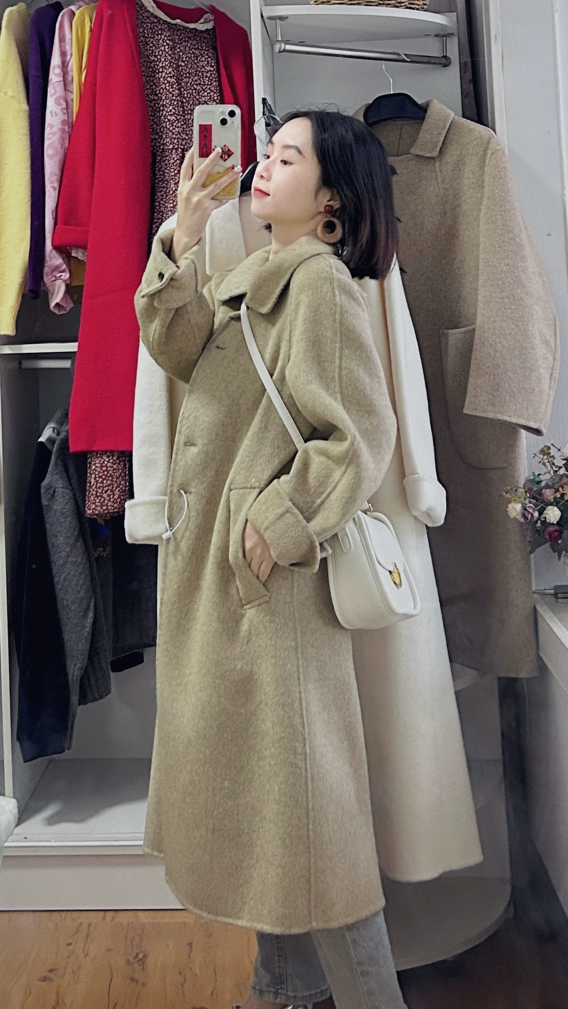 双面呢羊毛大衣气质小个子秋冬休闲设计感百搭春秋中长款时尚宽松