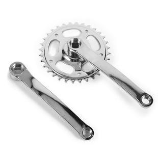 死飞自行车爆改32齿齿轮方形死飞翘头改装 165曲柄32齿小牙盘全套