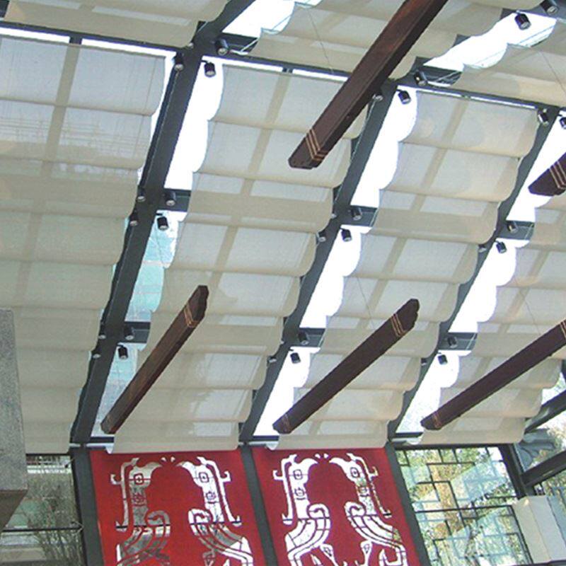 玻璃房玻璃采光顶fcs天棚帘电动遮阳天棚帘安装