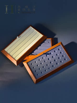 华瑾汐首饰托盘珠宝展示盘木纹钻石裸钻文玩宝石收纳盘圆珠看货盘