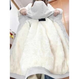 巨好看的初冬加绒厚外套女装冬卫衣女款独特漂亮有质感毛毛羊羔绒