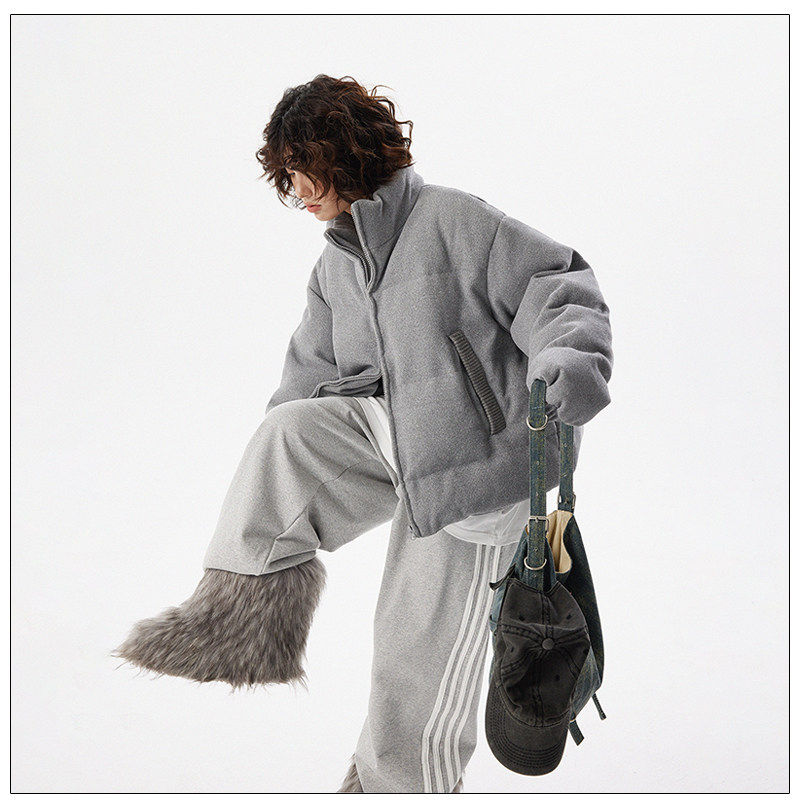 达蒙岛美式加厚立领灯芯绒纹理棉服外套女短阔显瘦冬季保暖棉衣潮