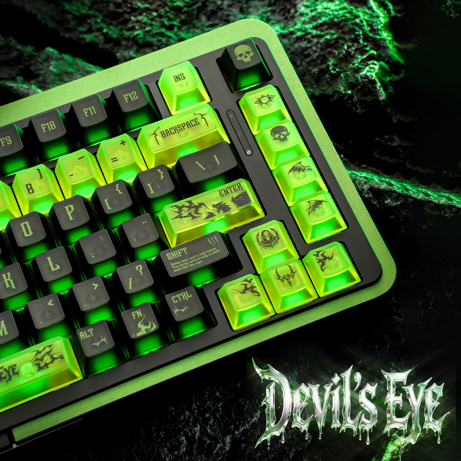royalaxe/御斧恶魔之眼PC类肤涂层雾透键帽客制化原厂高度144颗