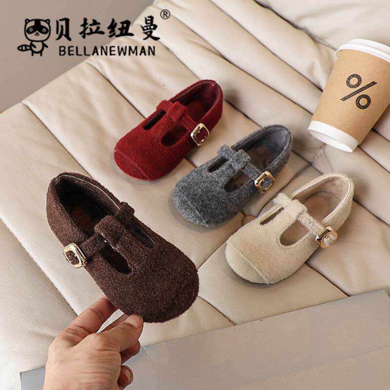 女童复古玛丽珍公主鞋2025秋冬新款儿童平底一字扣带T奶奶鞋单鞋