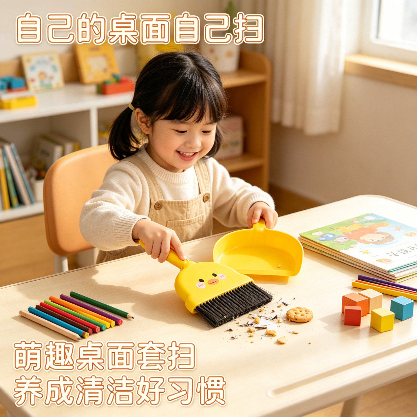 桌面迷你小扫把套装簸箕