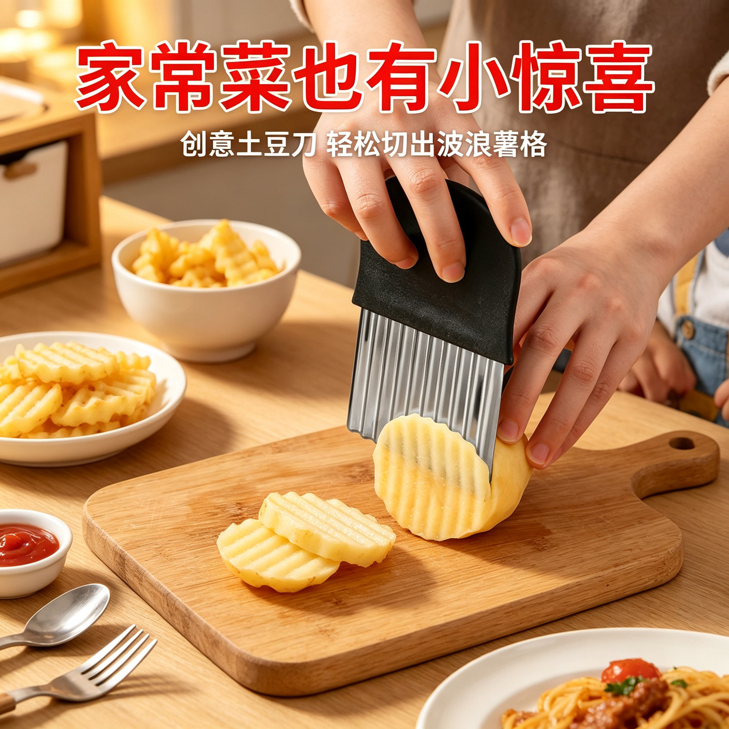 狼牙土豆波浪刀具波纹刀304不锈钢切菜神器多功能新款切薯片花刀
