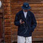 双排扣休闲西服男藏青色西装 Hungry Artist2025秋款 夹克日系外套