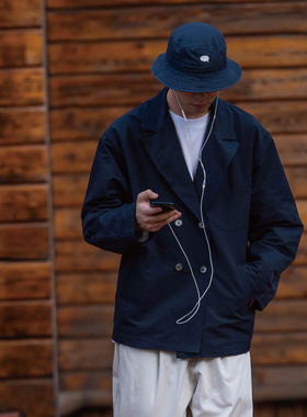 Hungry Artist2025秋款双排扣休闲西服男藏青色西装夹克日系外套