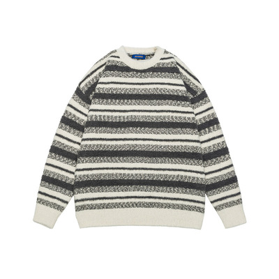 复古条纹慵懒风毛衣小众