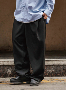 Hungry Artist日系复古垂感宽松西裤男潮流休闲裤百搭薄松紧长裤
