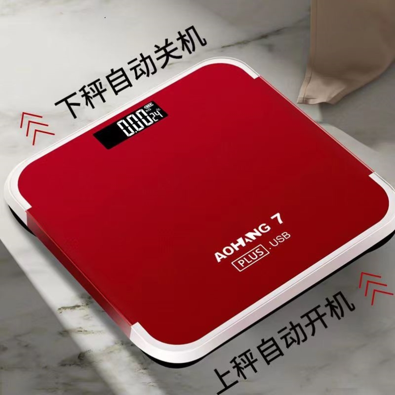 德国高精度电子秤标准减肥家用电子称精准体重计女电池充电款两用