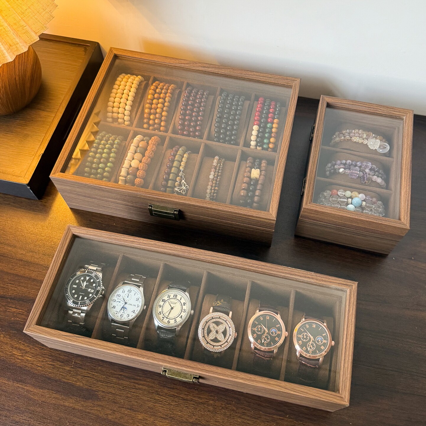 手表收纳盒高档精致胡桃木防尘防氧化手串手链盒男表女表展示盒子