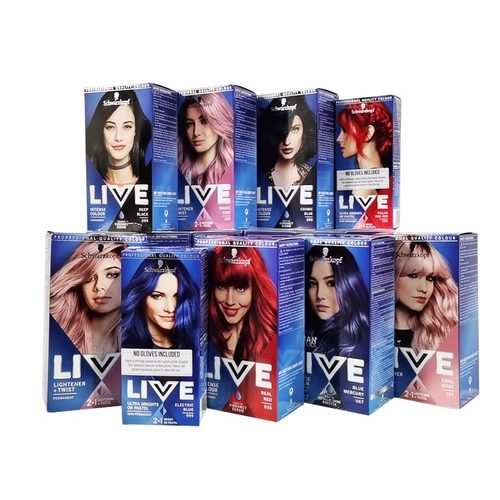 保税 施华蔻live090染发剂shihualou官护l75蓝黑色101染发膏