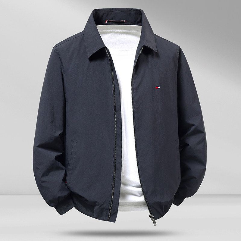 thumbnail for American Tommy Jacket Men's 2026 Spring and Autumn New Style Youth Loose Casual Windproof Waterproof Coat with Turn-Down Collar