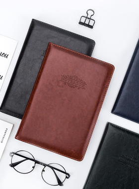 广博25K皮面笔记本记事本商务复古240页会议记录本皮面本GBP20019