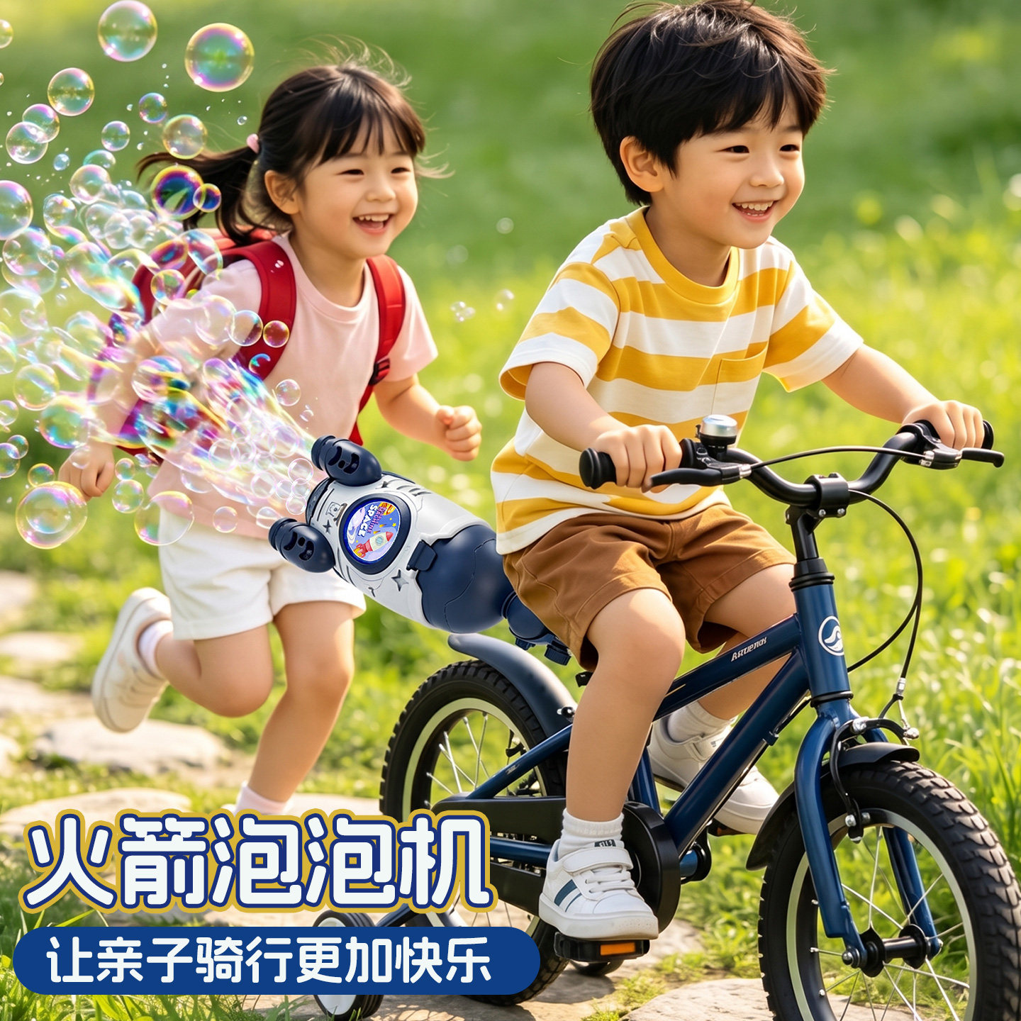 2026新款车载火箭泡泡机自行车全自动充电儿童男女孩玩具网红爆款