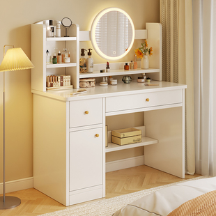 实木梳妆台现代卧室简约轻奢高级感主卧化妆桌2025新款小型化妆台