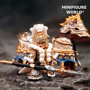 马超诸葛亮关羽赵云吕布三国系列五虎将国风武将积木人仔拼装 玩具