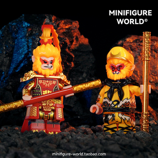 西游记系列孙悟空齐天大圣杨戬哪吒黑神话积木人仔迪库拼装 玩具