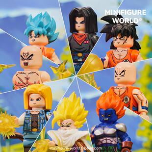 七龙珠雅木茶天津饭克林人造人孙悟空鸟山明动漫积木人仔拼装玩具