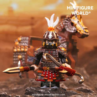 陷阵营三国五虎将孙权关羽重甲铠甲古代士兵国风积木人仔男孩玩具