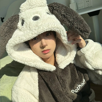 男女生睡衣冬季高级感帕恰狗毛绒