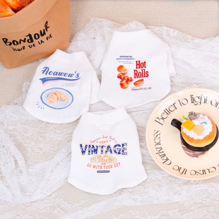 AOAWOW T恤小型犬猫比熊泰迪马尔济斯雪纳瑞宠物短袖 美式 百搭短袖