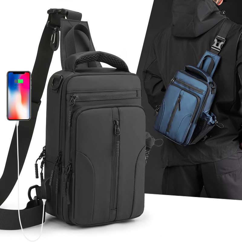 英国cherry koko男士机能胸包男款防泼水斜挎包潮流邮差包户外多