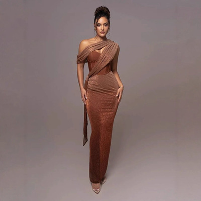 欧美风气质性感修身吊带连衣裙