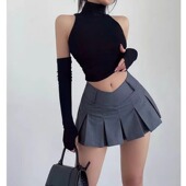 tank 辣妹套袖 top sleeved turtleneck 高领背心上衣Hottie sexy