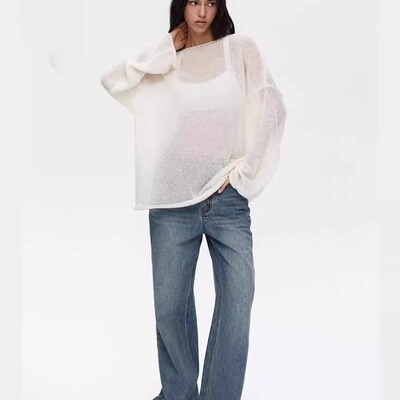 镂空宽松针织休闲罩衣