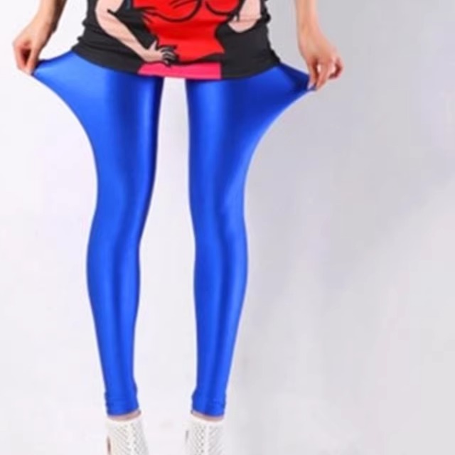 糖果色紧身荧光打底裤Candy-colored tight fluorescent leggings