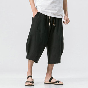 Japanese summer solid color cropped pants 日系夏季纯色七分裤