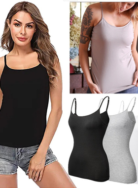 莫代尔带胸垫修身型吊带背心Modal with chest pad camisole vest