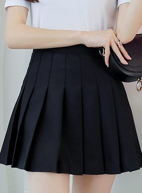 Solid color high waist pleated skirt 女士纯色高腰 百褶半身裙