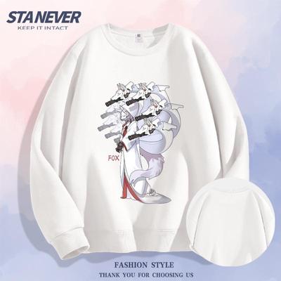 STANEVER美式狐狸仙个性圆领卫衣