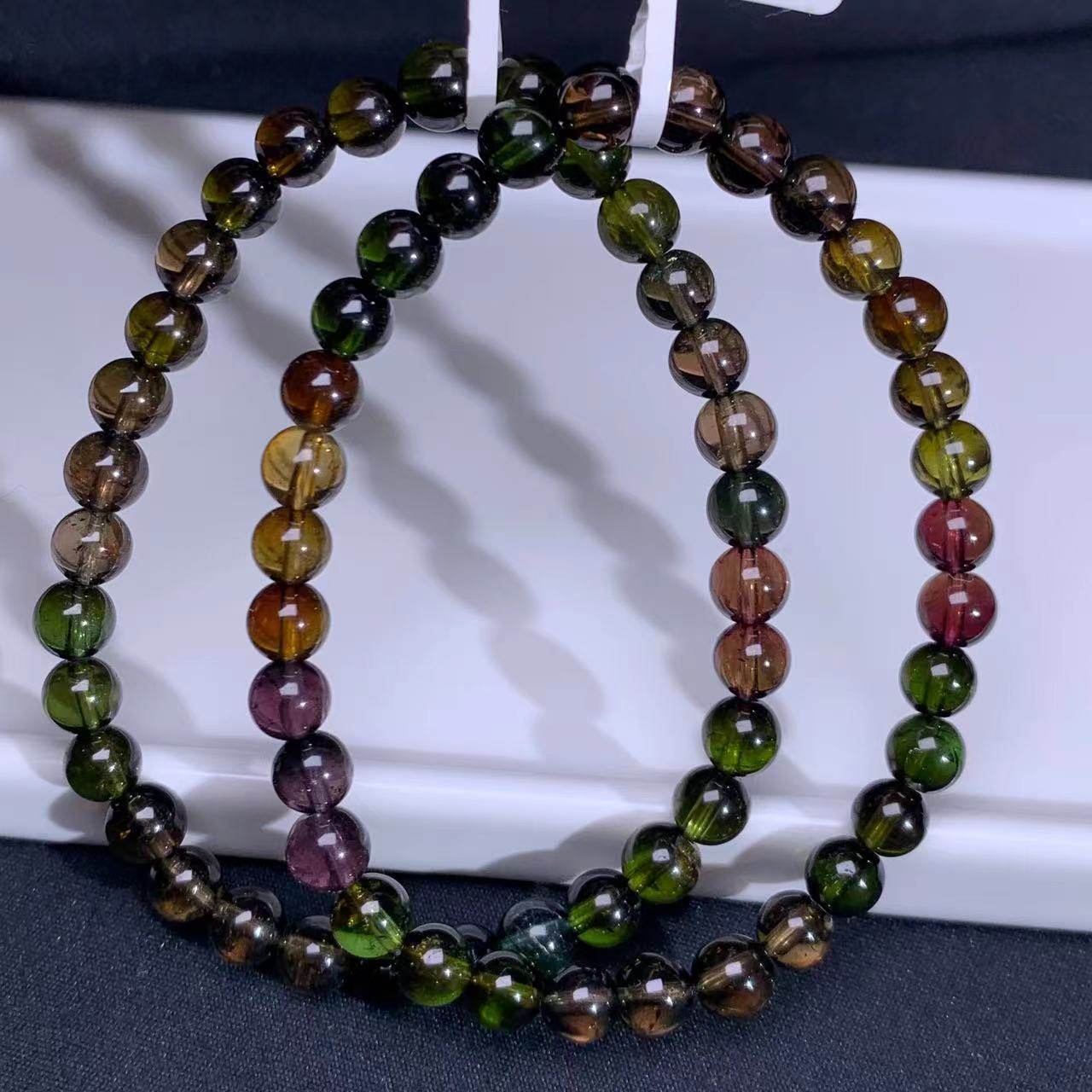 黑美人碧玺高品质天然水晶单圈巴西老矿天然碧玺手串高端女士手串