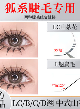 LC狐系嫁接睫毛L型 lc0.07泰式漫画款山茶花多取不散根美睫店专用