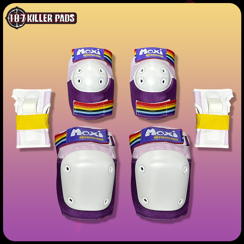 美国187专业护具套装 陆冲滑板轮滑初学者防摔护膝+护肘+护腕