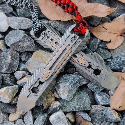 钛合金户外EDC便携多功能撬棍随身防身装饰组合小工具锋利