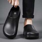 食堂餐厅后厨劳保鞋 厨房餐饮工作鞋 新款 春季 男防滑防水防油厨师鞋