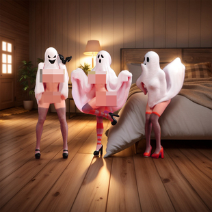 1/18/24/43/64/87 万圣节系列-幽灵娘微缩场景模型搭配涂装小人偶