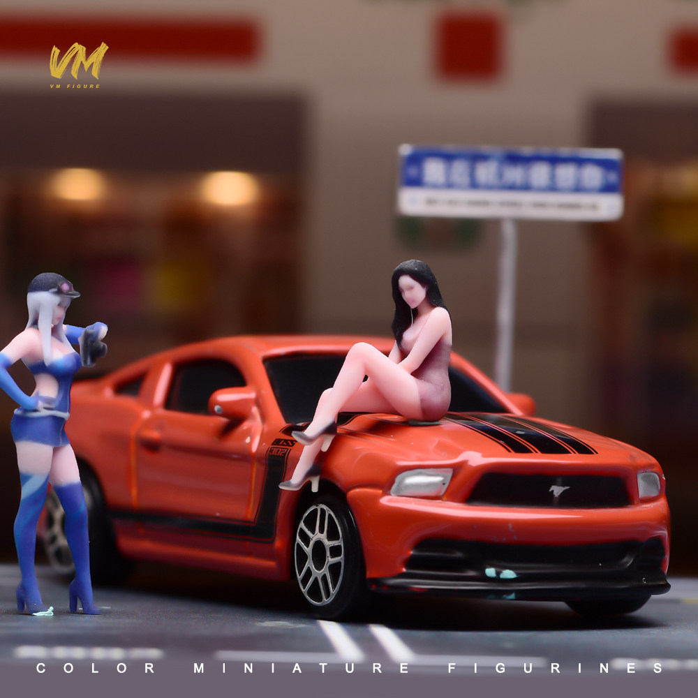 VM 1/64 3款美女小人偶 多风格 微缩场景模型搭配3D彩色打印人偶
