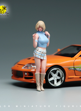 1/18/24 短裙摆POSS女孩 精涂微缩场景模型搭配手工涂装小人偶