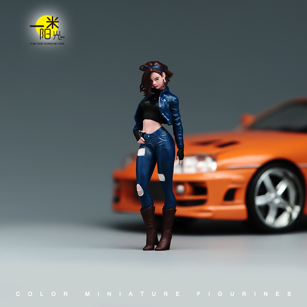 1/18/24 人造人18号掐腰美女 精涂微缩场景模型搭配手工涂装人偶