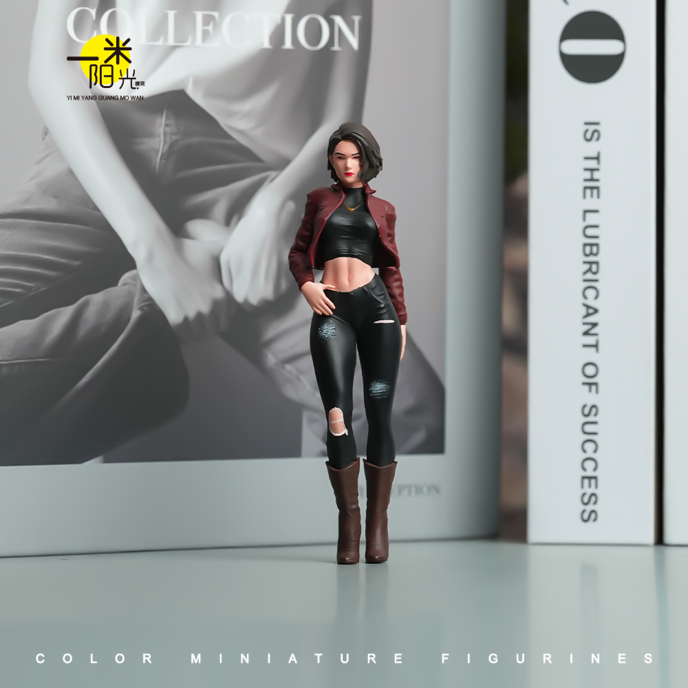 1/18/24 人造人18号掐腰美女C款 精涂微缩场景模型搭配涂装小人偶
