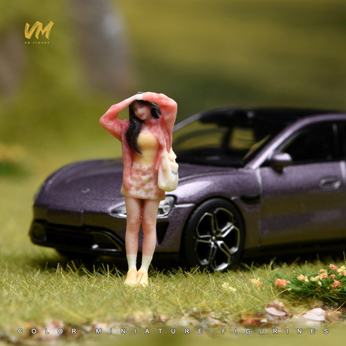 VM 1/64 遮阳可爱俏皮女孩 微缩场景模型搭配3D彩打人偶